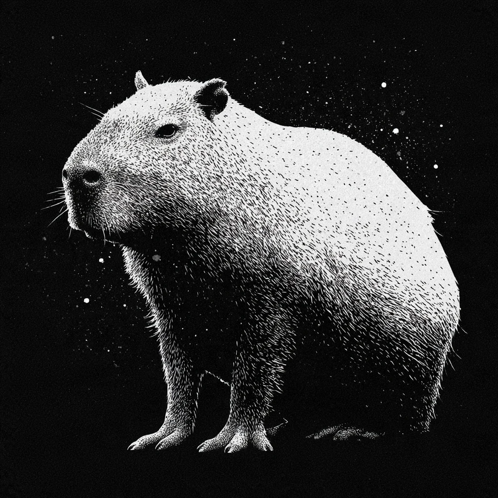 Bleach mascot, a bleached-white capybara illustration